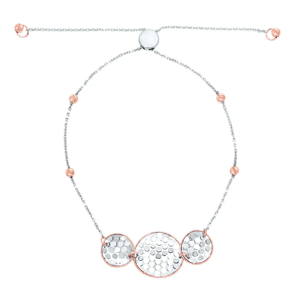 14K TT TEXTURED DISKS ADJ BR (14K-BR979)