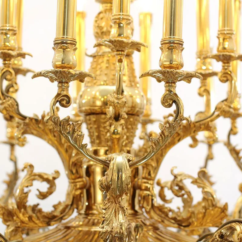 54X46 Inch 36 Lights Baroque Style French Copper Chandelier