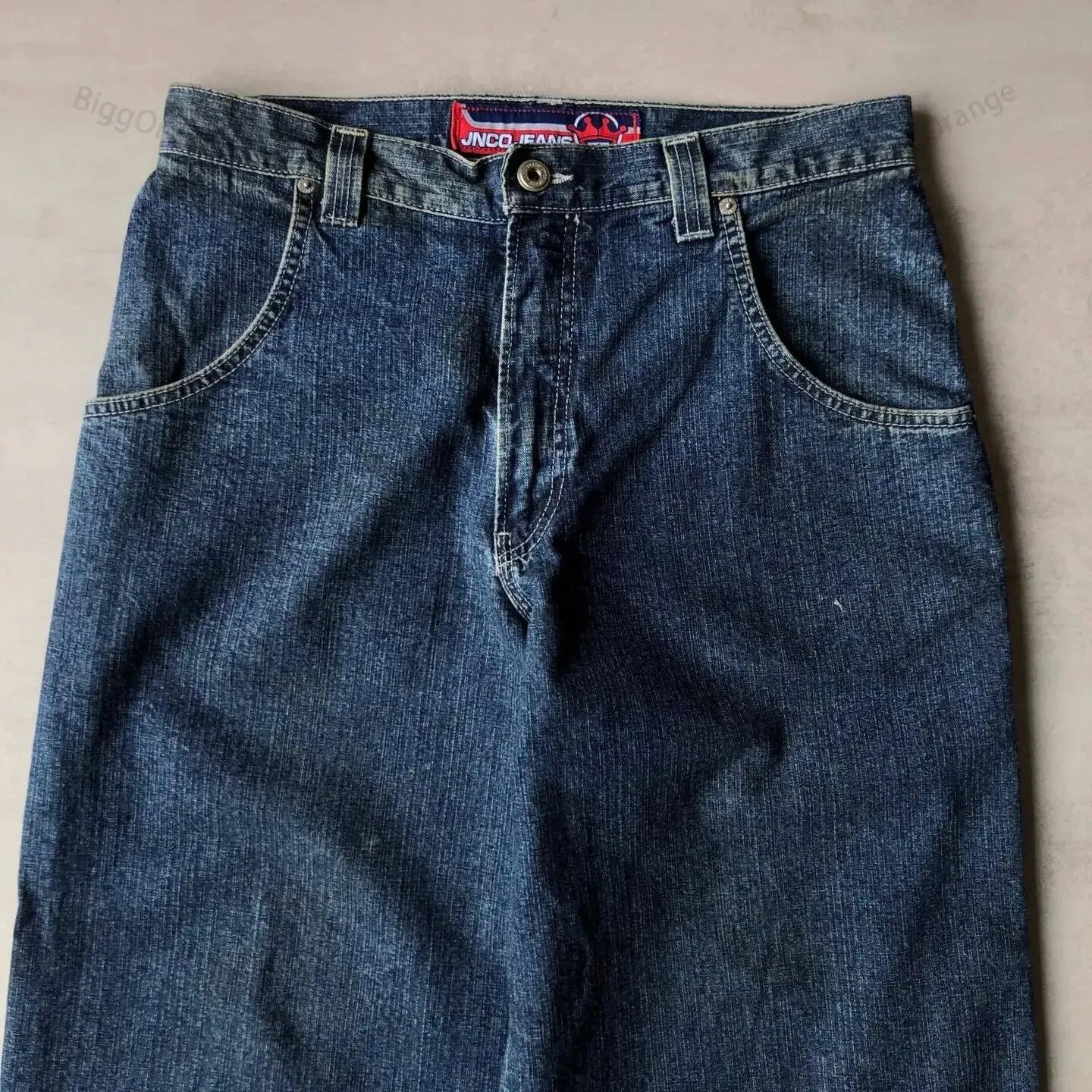 Amozae 1980s fashion trends E-Commerce Loose Jeans Hip Hop Rock Embroidery Street Retro Harajuku High Waist Wide Leg Jeans