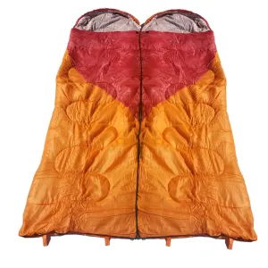 Attached or Individual Mummy Sleeping Bag, Backpacking Sleeping Bags for Adults and Kids Suitable for Camping, for Hiking Traveling, and Outdoors  10 deg F. rated; Free Compression Sack, Same Color: Both are Orange/Red