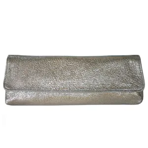 Baguette Clutch  - Ivory Crinkle Metallic