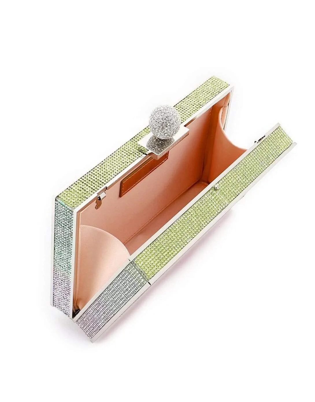 Clara Rainbow Crystal Box Clutch