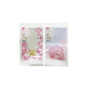 Clear Plastic Bag with Bottom Gusset Cherry Blossom 18.5cm x 12cm x 5cm