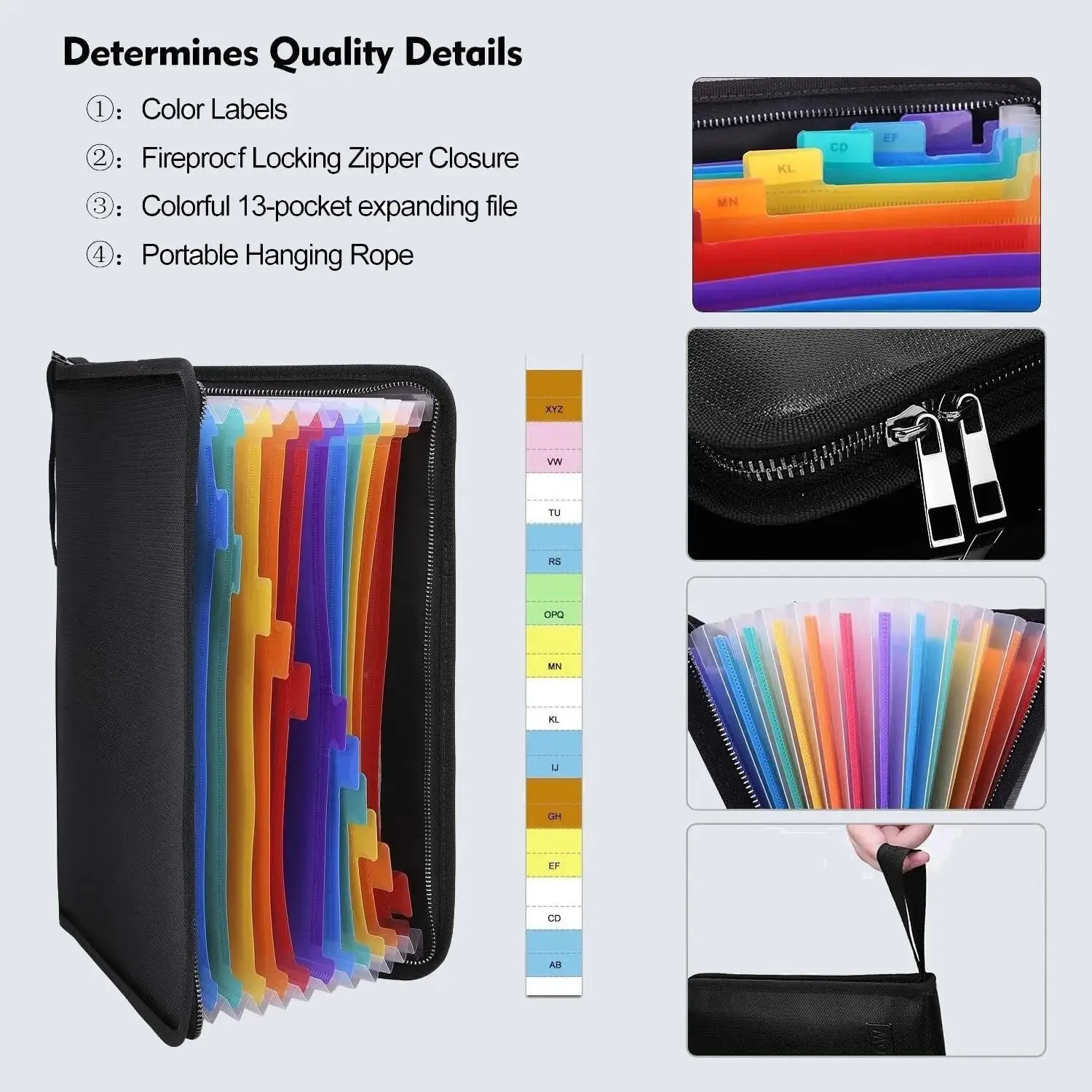 Colorful pocket file organizer