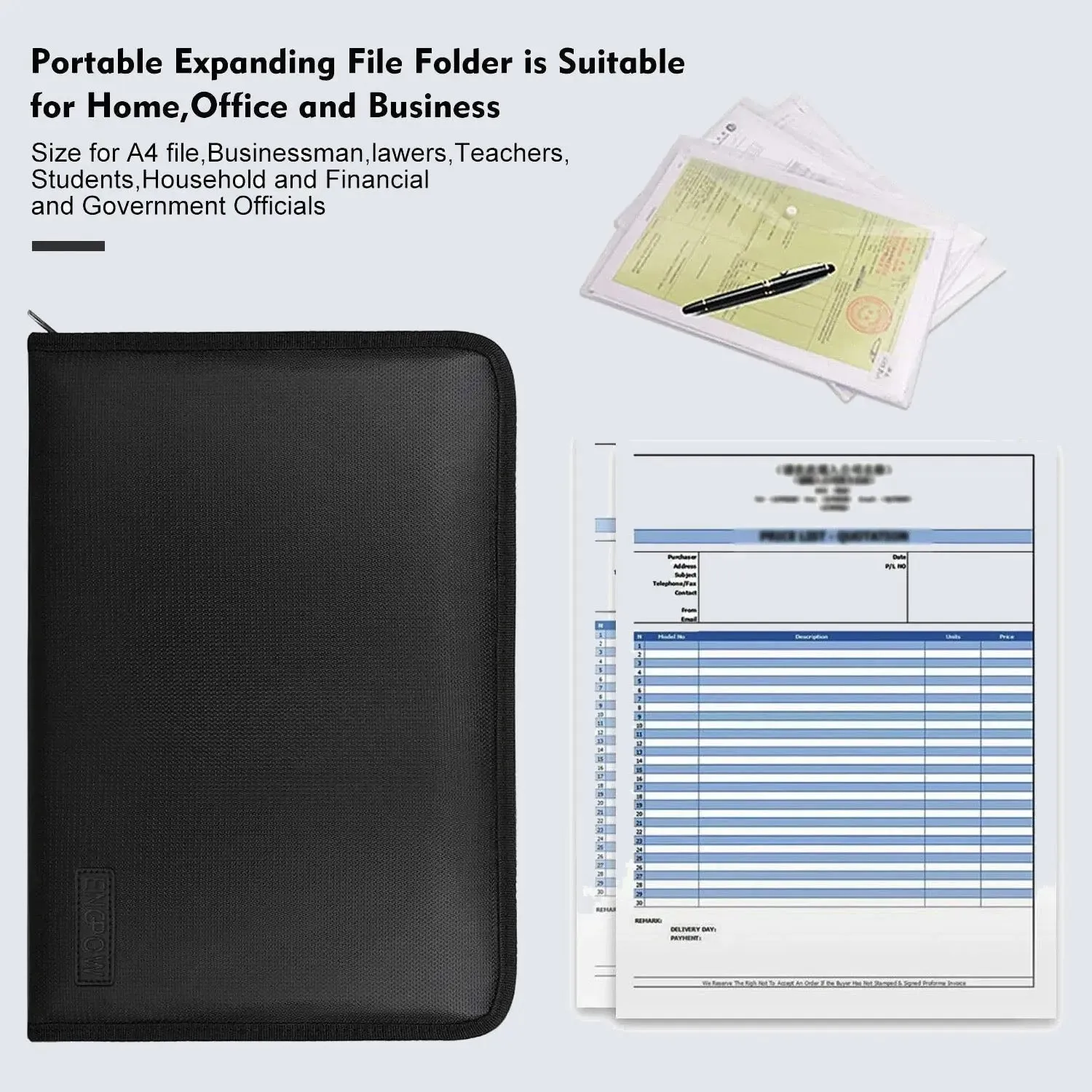 Colorful pocket file organizer