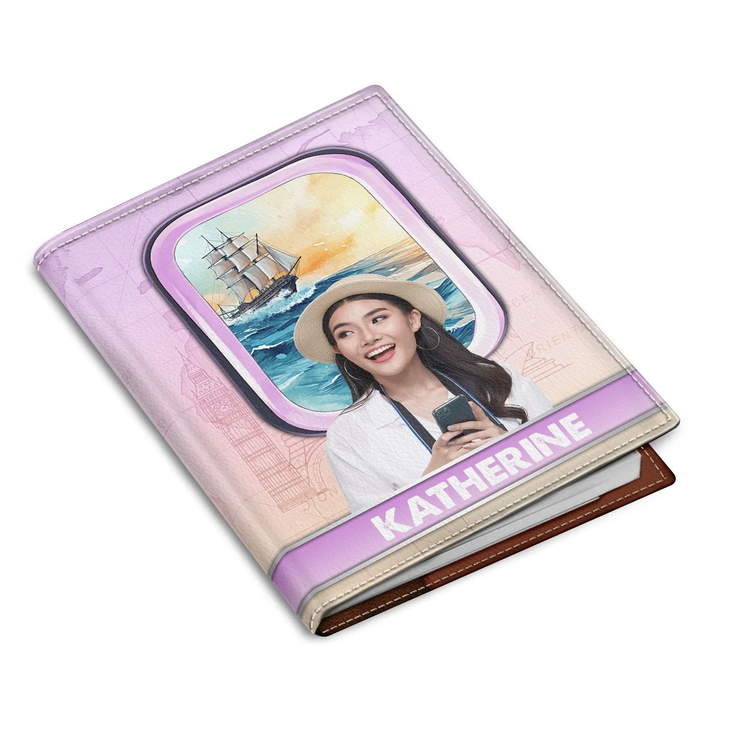 Custom Photo Plane Window - Birthday Gift For Traveling Lover, Him, Her, Family, Trippin', Vacation - Personalized Passport Cover, Passport Holder