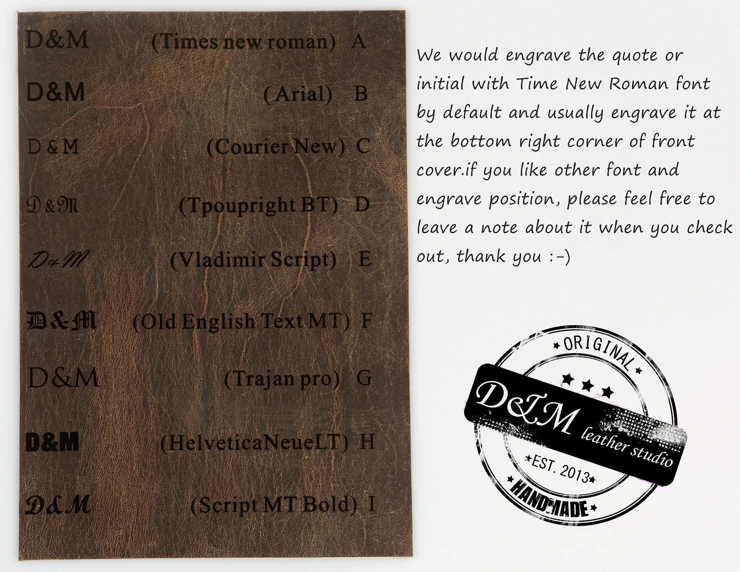 Designer vegetable tanned leather passport cover