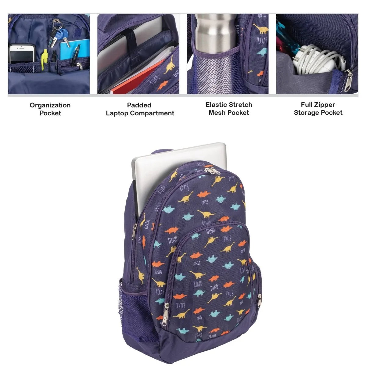 Dino Pattern Backpack & Lunchbag Set