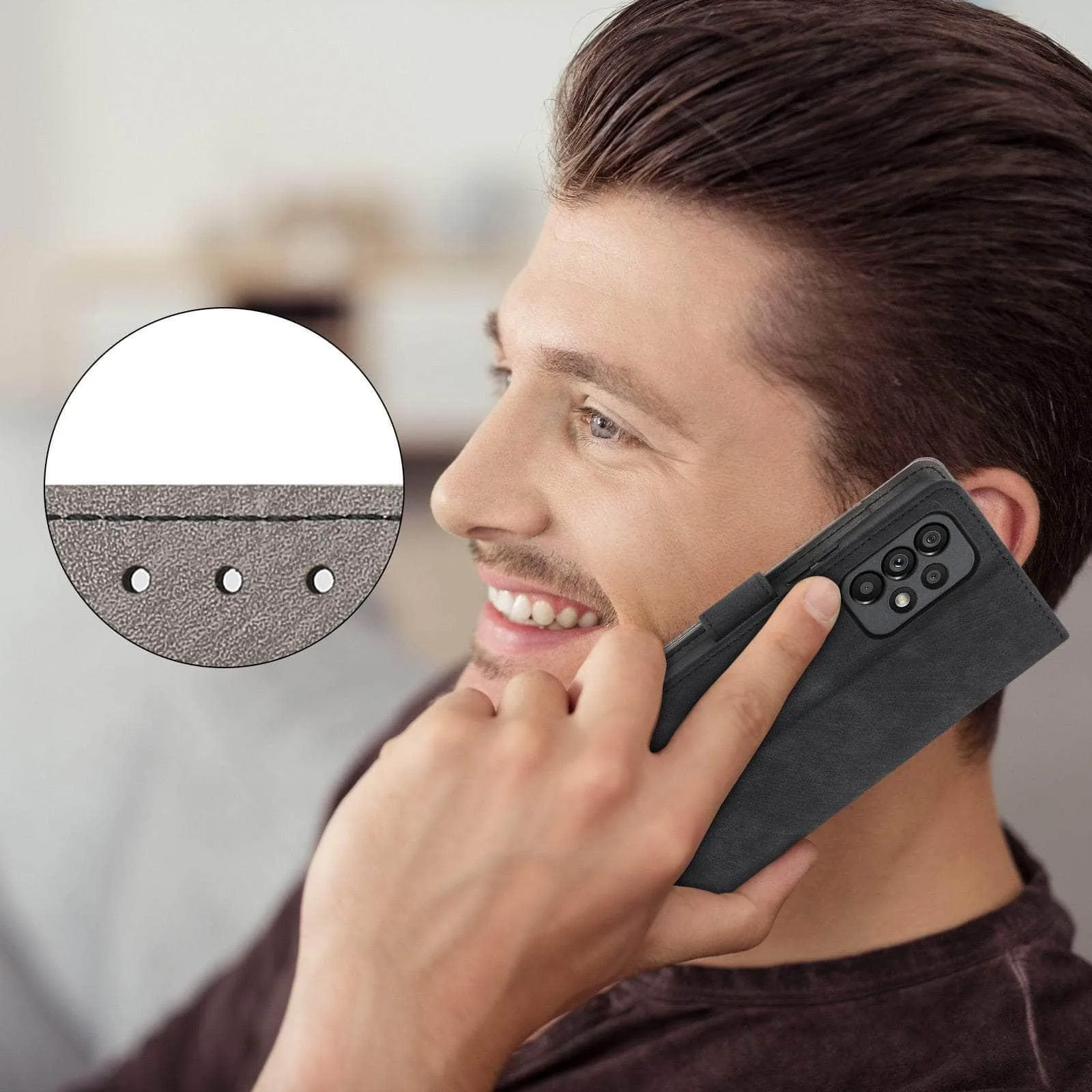 Galaxy A54 Anti-Theft Brush Leather Case