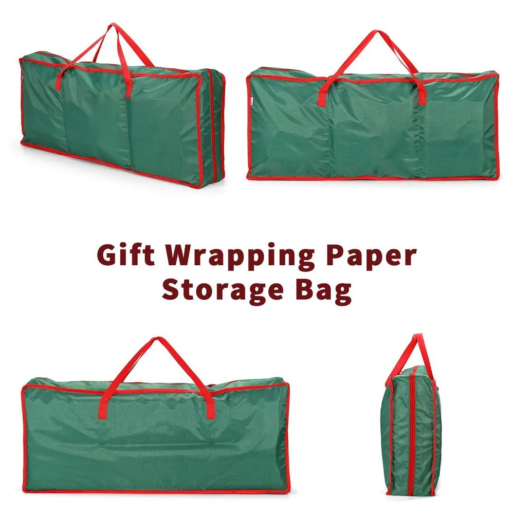 Gift Wrap Closet Organizer - Green Fabric Storage Bag