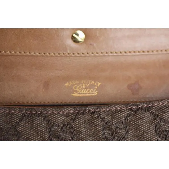 Gucci Gg Supreme Shoulder Bag W Guccissima Print Canvasleather Saddle Redgreen Sherry Stripe Brown L