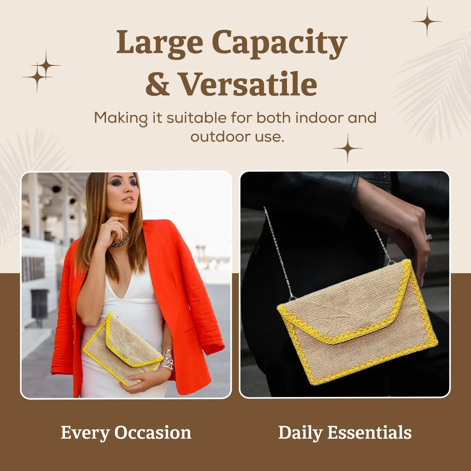 Handmade Jute Bag with Lace Embroidery on All Sides