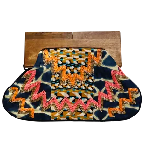 Kassie Beaded Clutch with Wooden Handle
