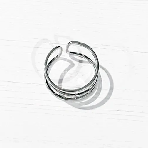 Layered Lines Adjustable Ring (SILVER OR GOLD)
