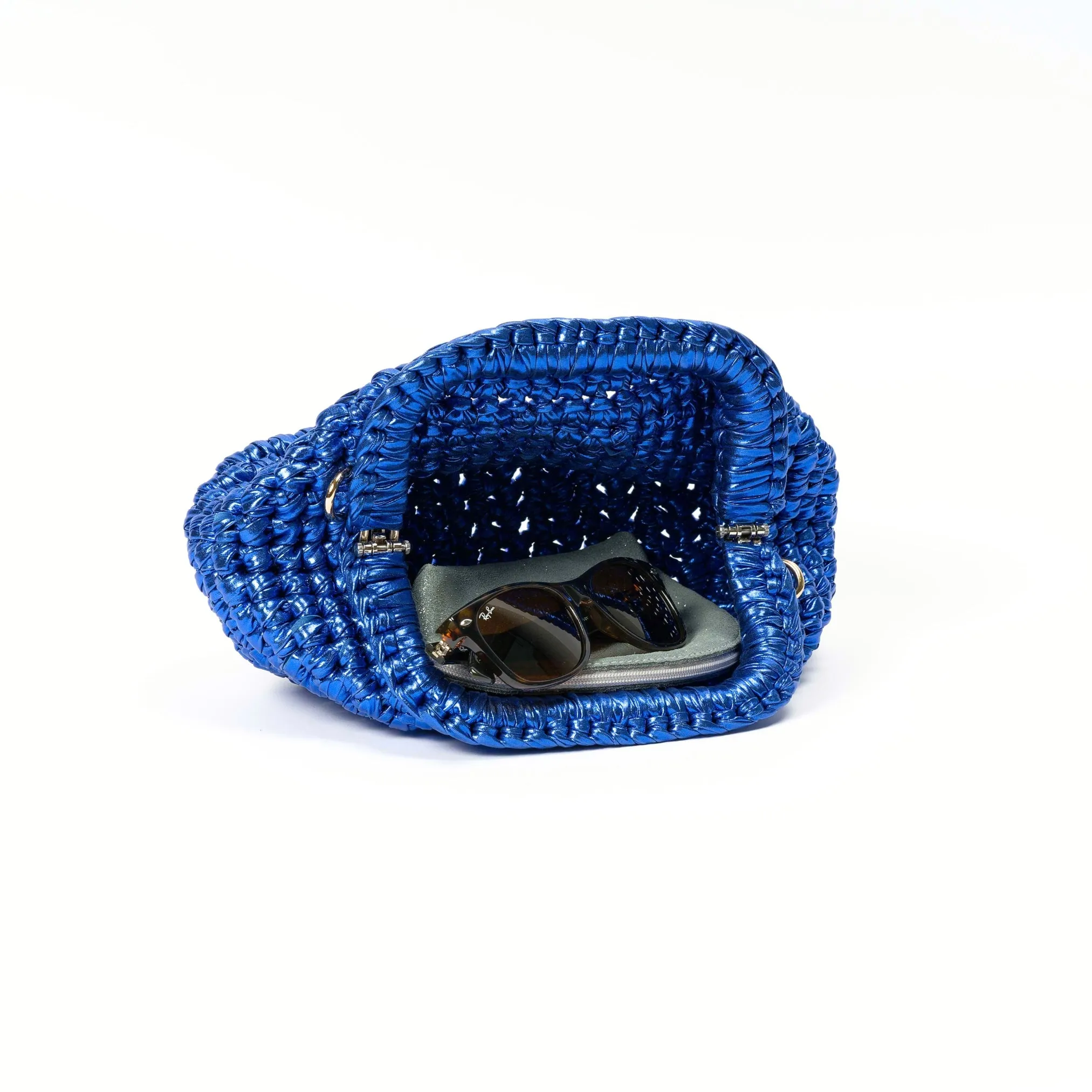 Metallic Blue Clutch