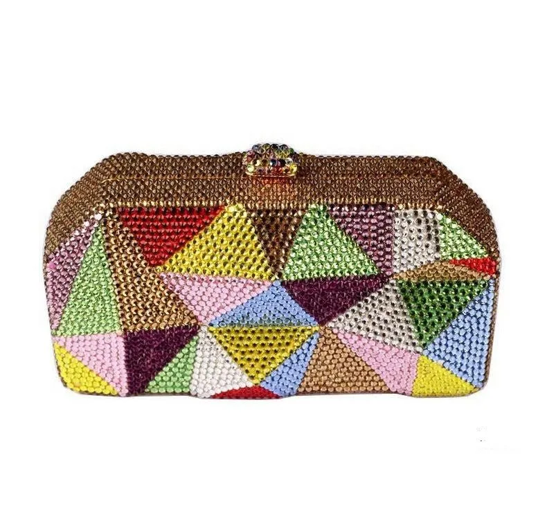 Multicolor Geometry Crystal Clutch