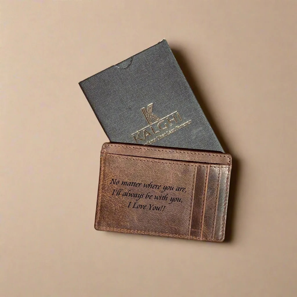Personalised Sleek Leather card Holder