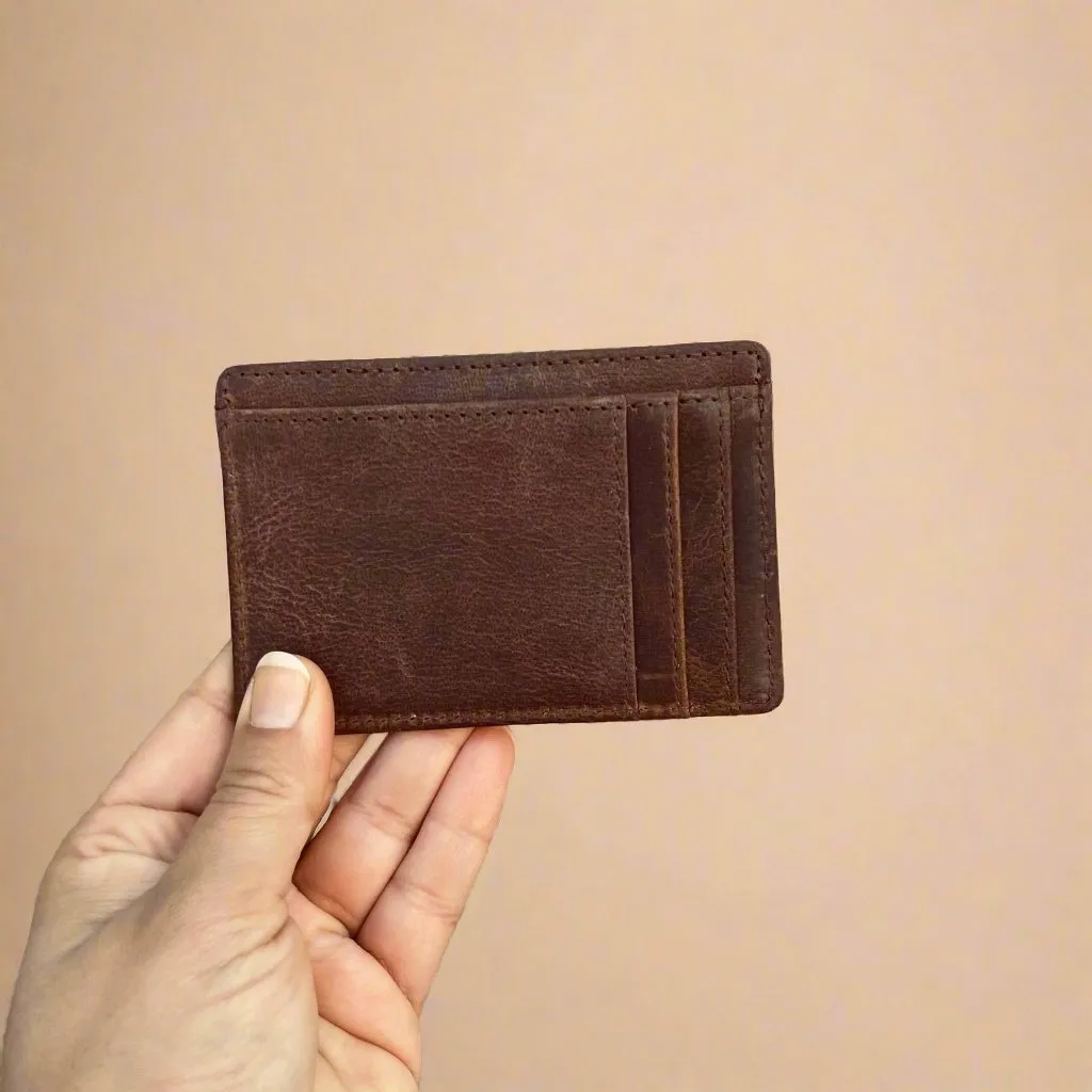 Personalised Sleek Leather card Holder