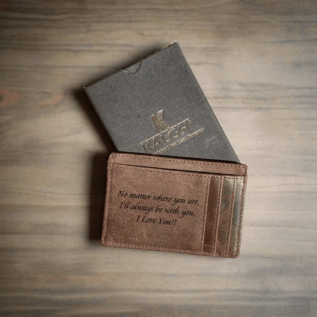 Personalised Sleek Leather card Holder