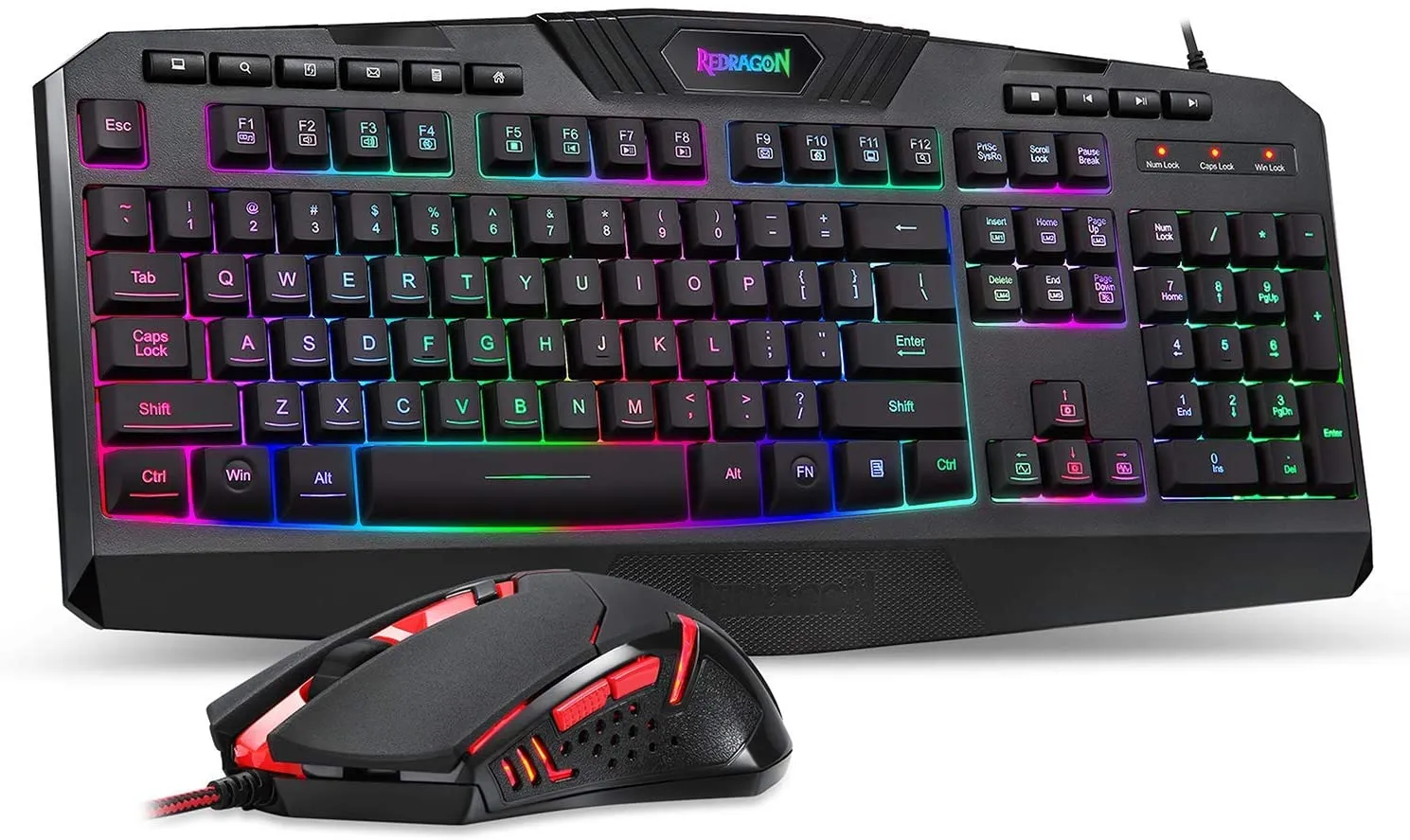 Redragon S101-5 Wired Gaming Keyboard and Mouse Combo, RGB Backlit Gaming Keyboard