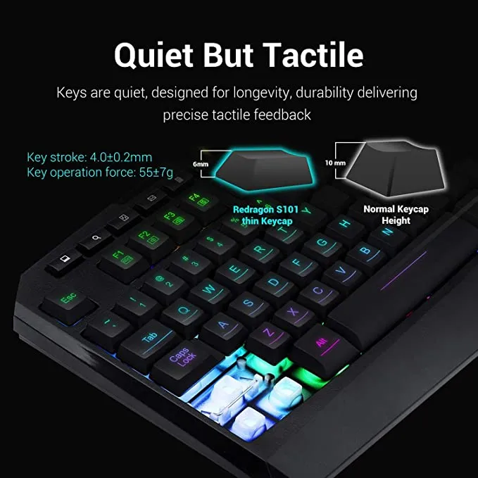 Redragon S101-5 Wired Gaming Keyboard and Mouse Combo, RGB Backlit Gaming Keyboard