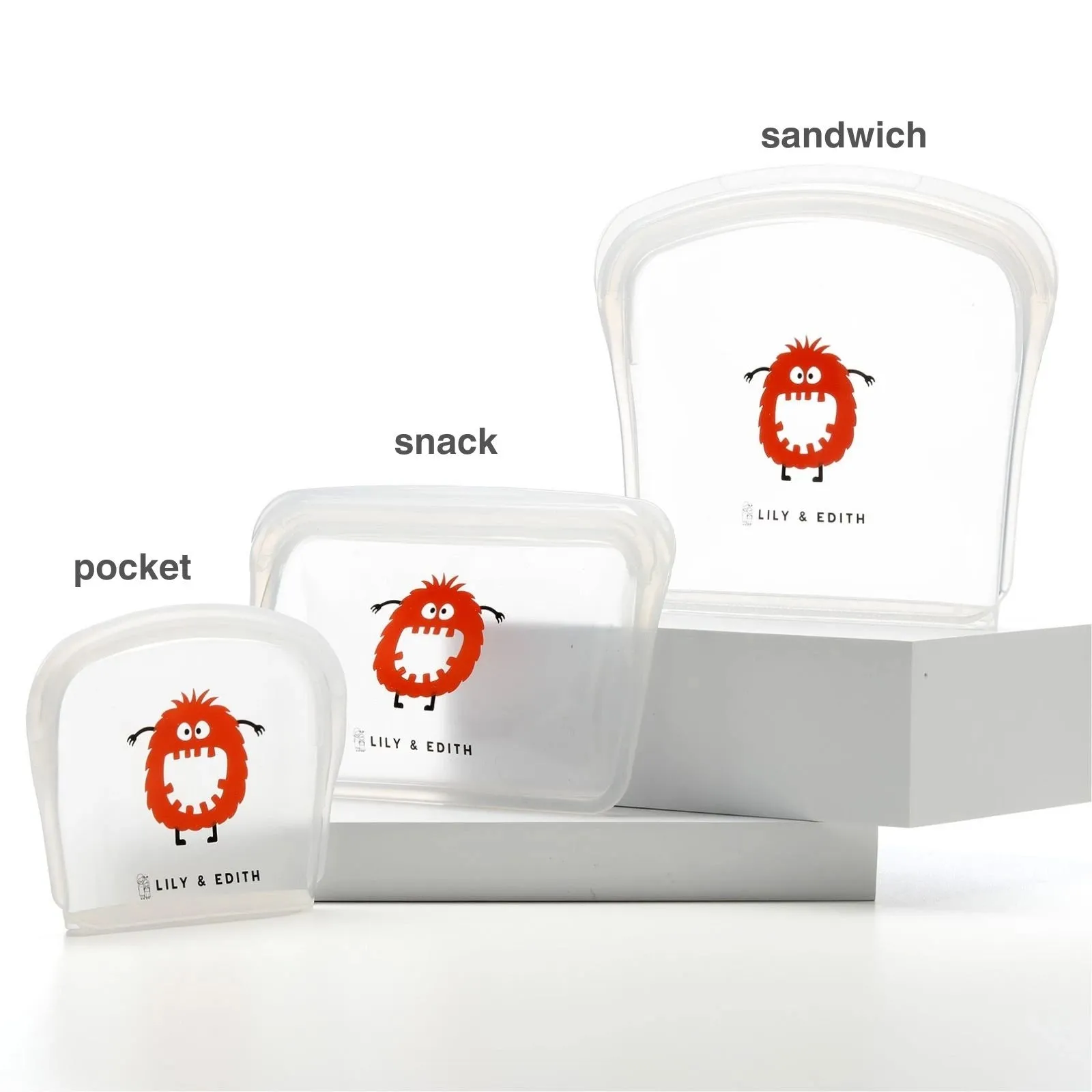 Reusable Silicone Bag On the Go 3-Pack | Mom