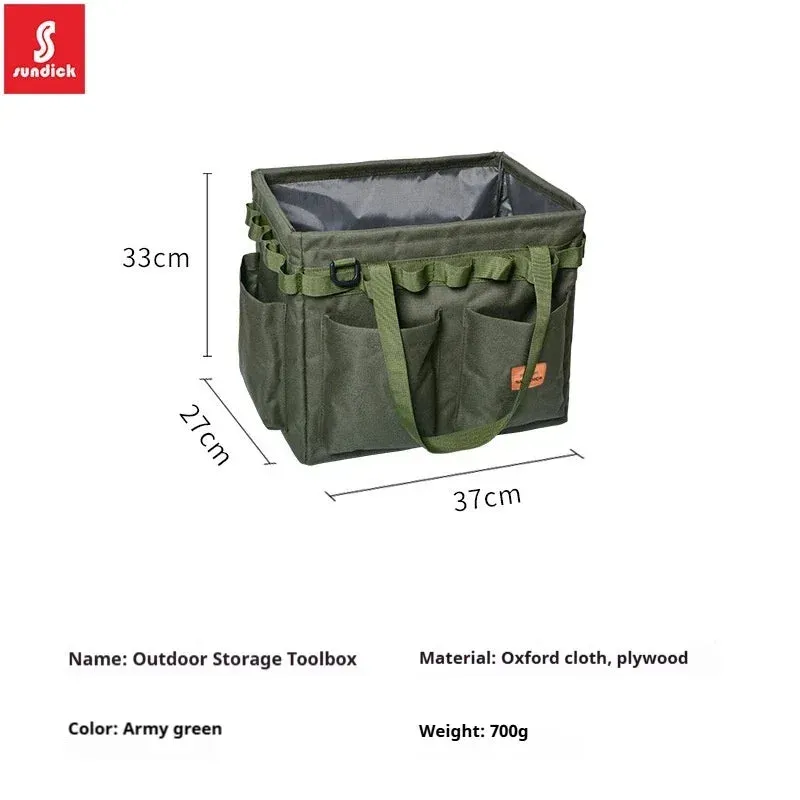 SUNDICK Outdoor folding storage open box for mountain travelers camping storage tool bag handbag home shopping bag firewood bag