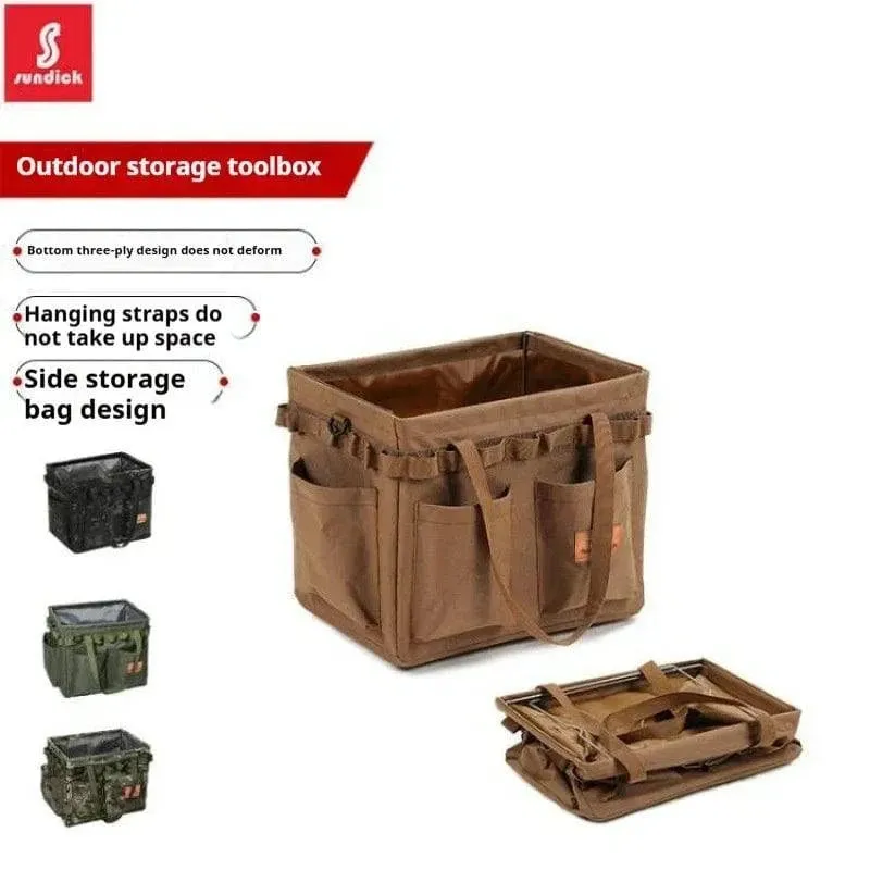 SUNDICK Outdoor folding storage open box for mountain travelers camping storage tool bag handbag home shopping bag firewood bag