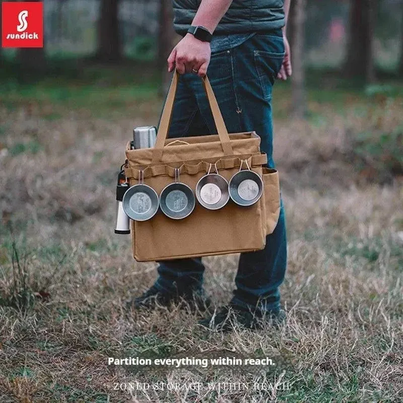 SUNDICK Outdoor folding storage open box for mountain travelers camping storage tool bag handbag home shopping bag firewood bag