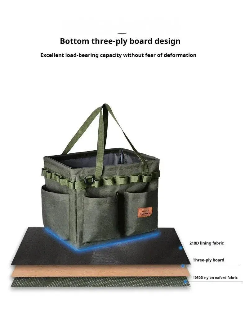 SUNDICK Outdoor folding storage open box for mountain travelers camping storage tool bag handbag home shopping bag firewood bag