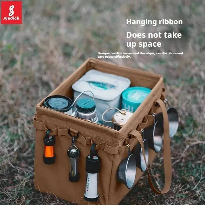 SUNDICK Outdoor folding storage open box for mountain travelers camping storage tool bag handbag home shopping bag firewood bag