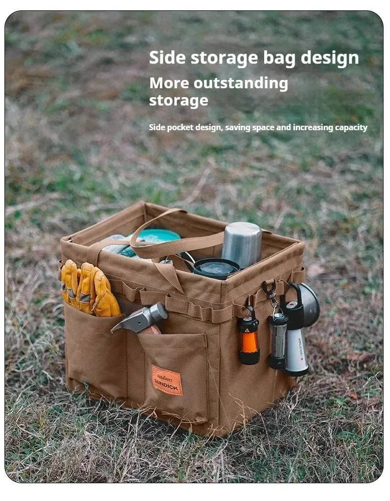 SUNDICK Outdoor folding storage open box for mountain travelers camping storage tool bag handbag home shopping bag firewood bag