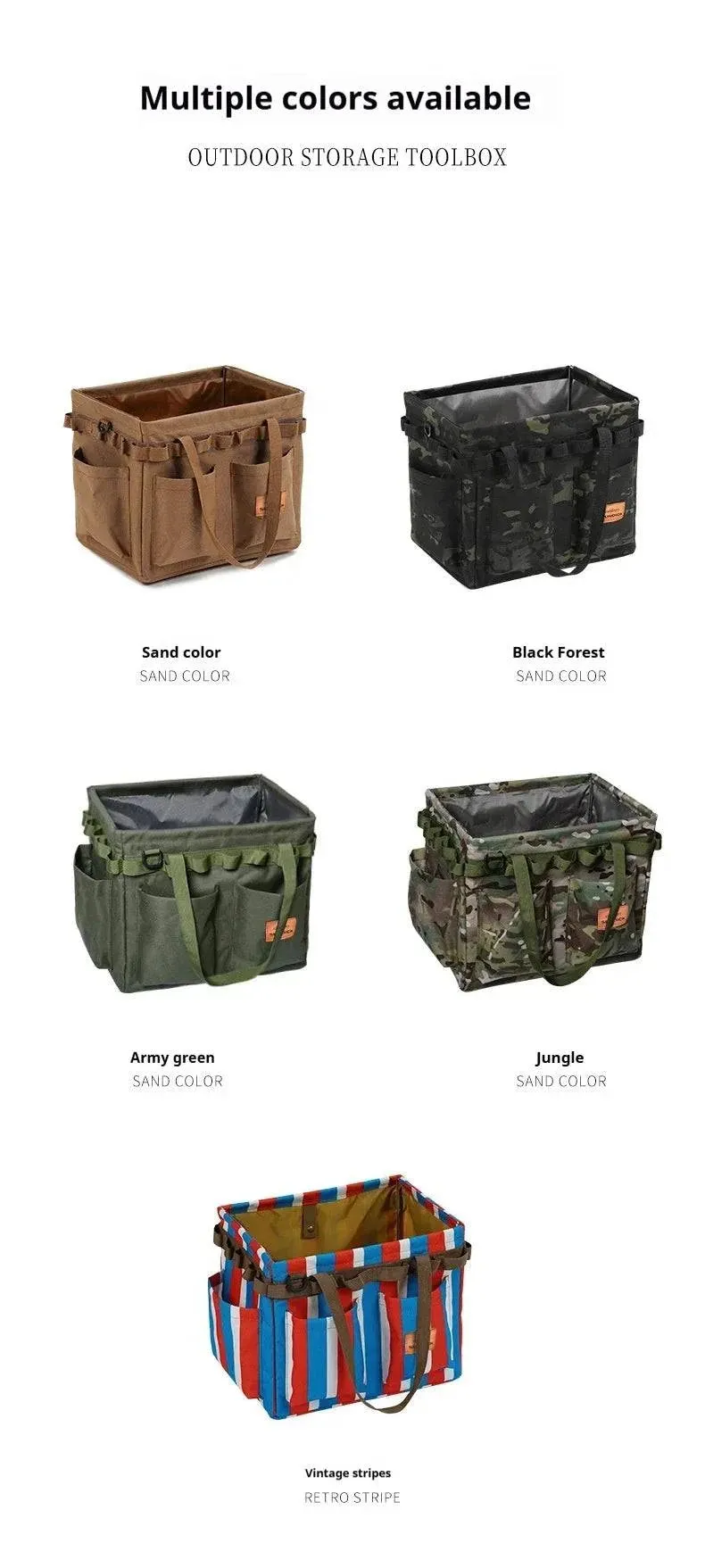 SUNDICK Outdoor folding storage open box for mountain travelers camping storage tool bag handbag home shopping bag firewood bag