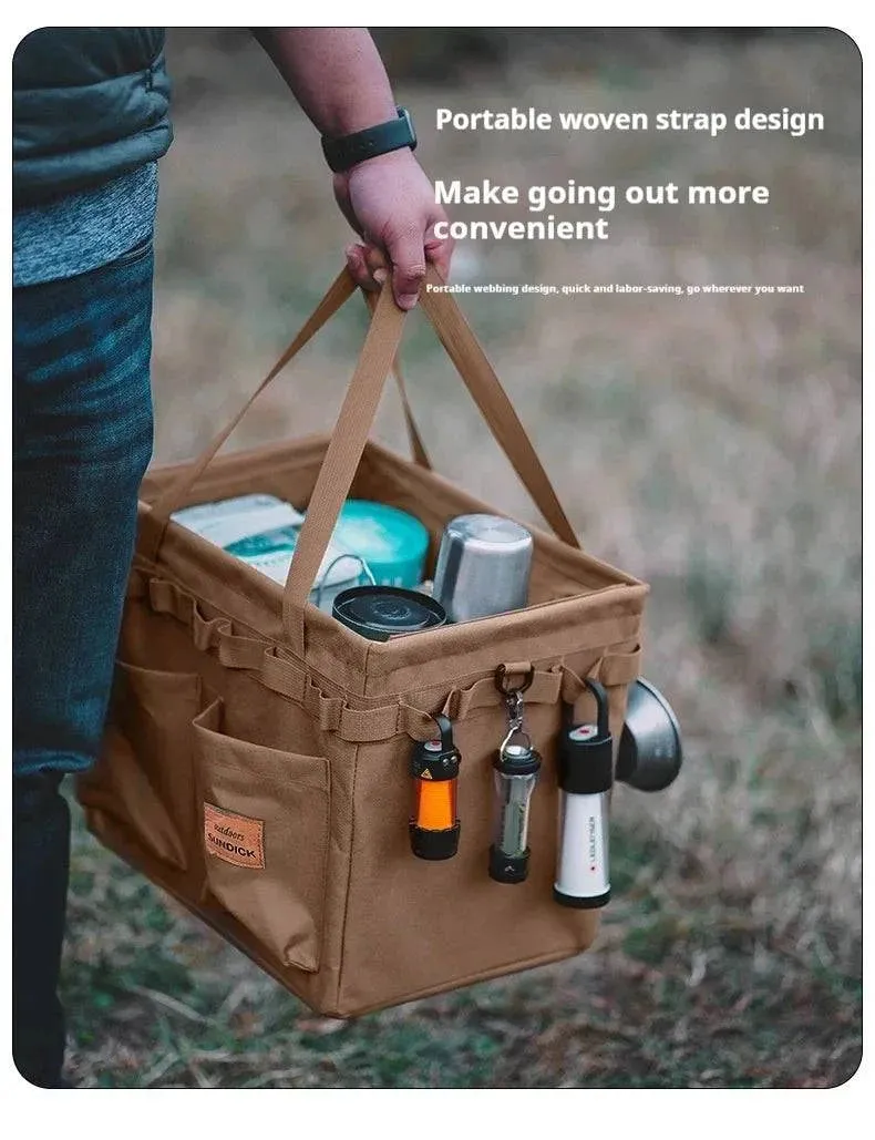 SUNDICK Outdoor folding storage open box for mountain travelers camping storage tool bag handbag home shopping bag firewood bag