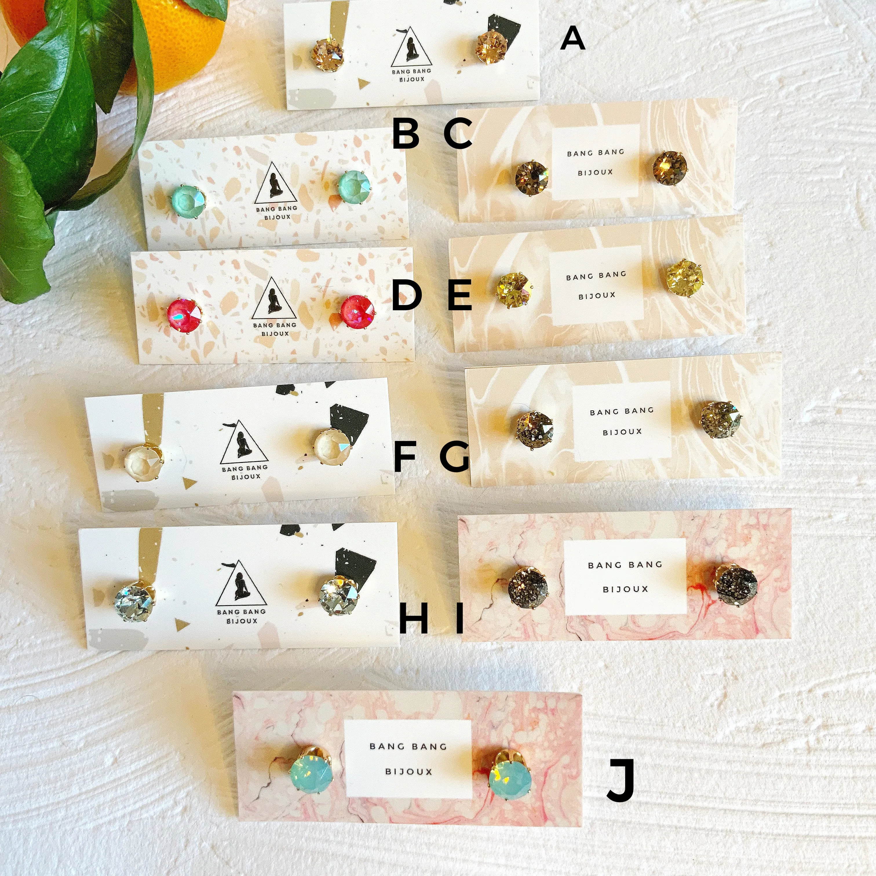 Swarovski 8mm Studs: Multiple Colour Options
