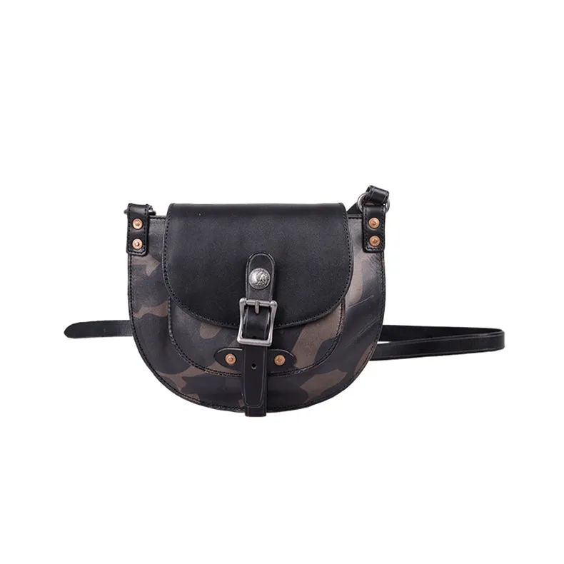 Trendy Ladies Small Leather Shoulder Bag Leather Saddle Bags For Women