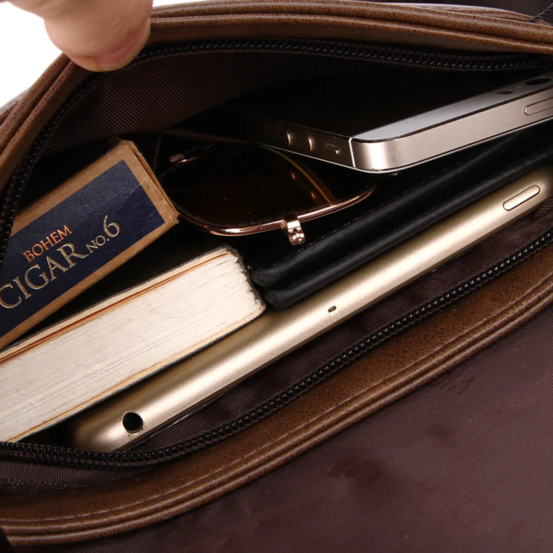 Vicuna Polo Vintage Leather Bag - Dunkel Braun