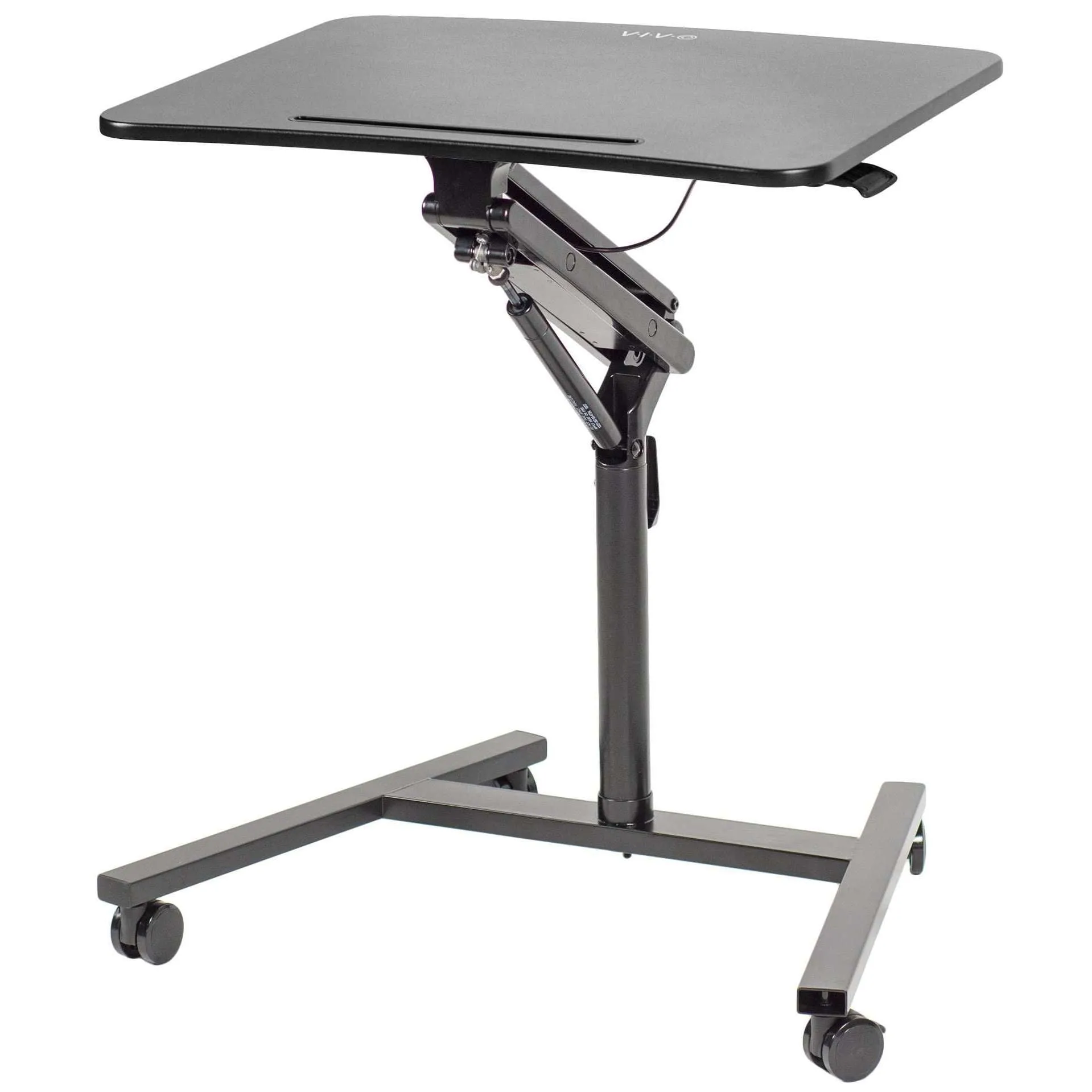 VIVO Black Pneumatic-Spring Mobile Workstation Cart, CART-V05H