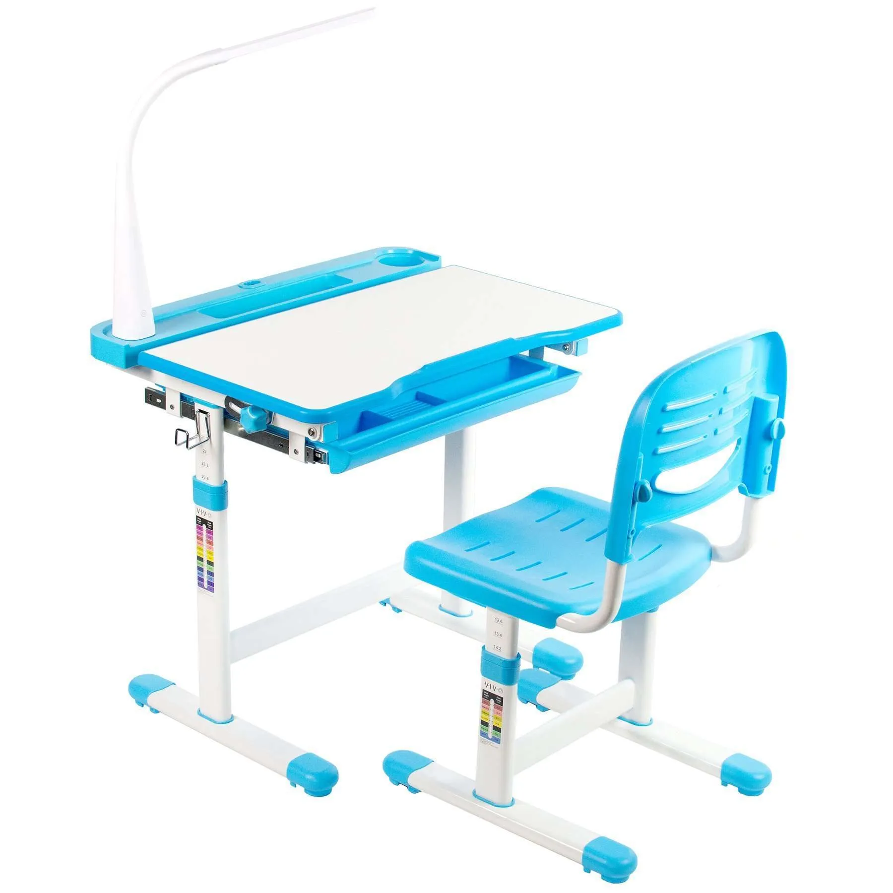 VIVO Kids’ Height-Adjustable Desk & Chair w/ LED Lamp, DESK-V303B/V303P/303G