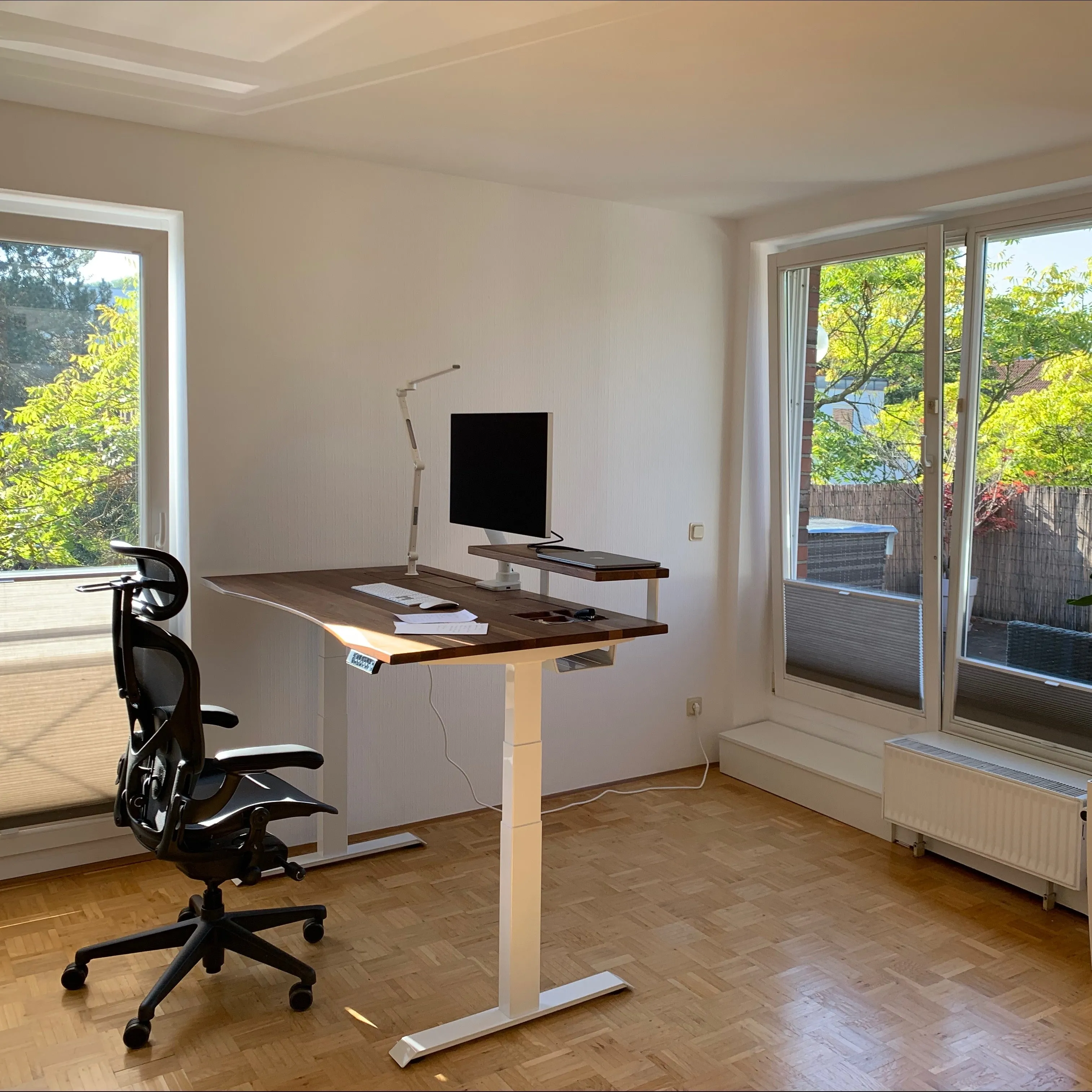 Walnut standing desk