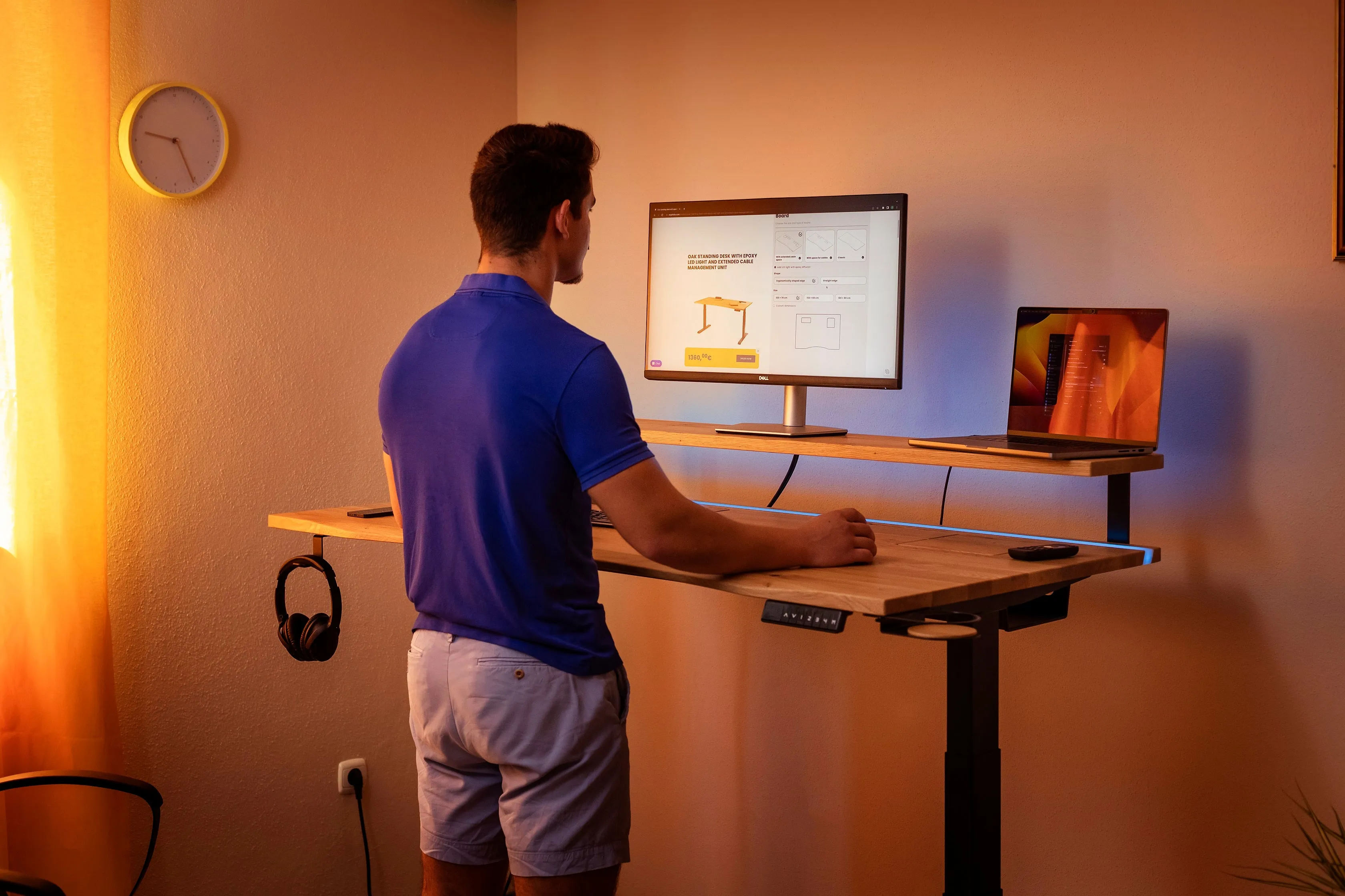 Walnut standing desk