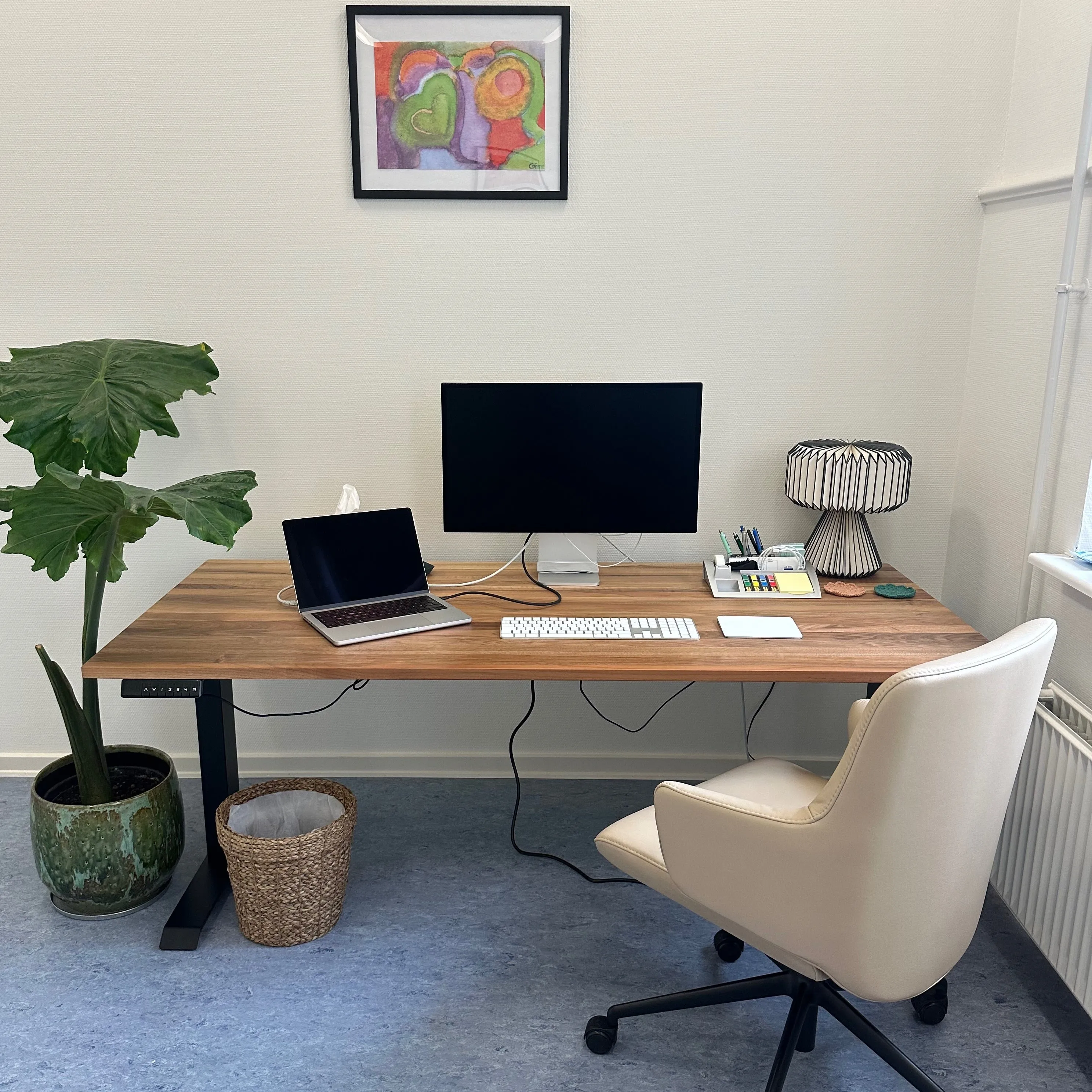 Walnut standing desk