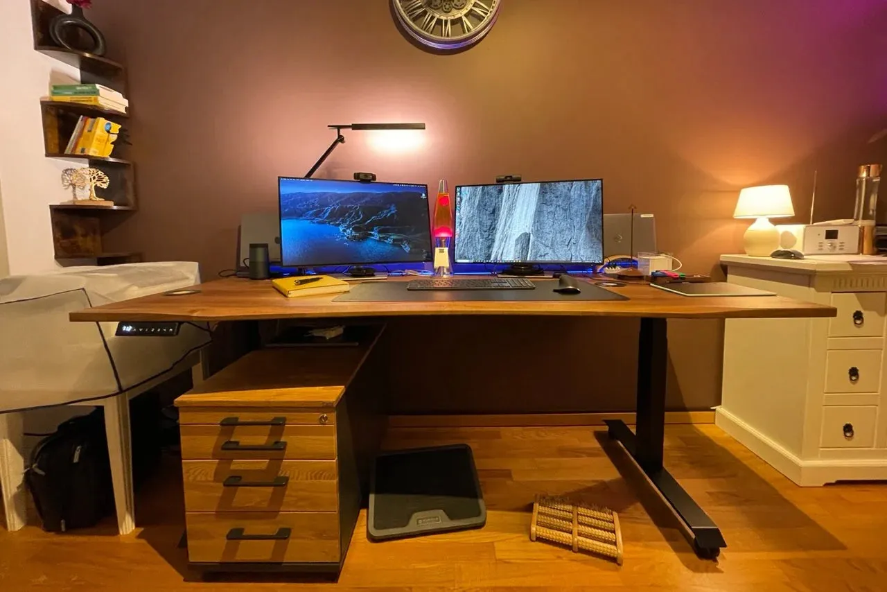 Walnut standing desk