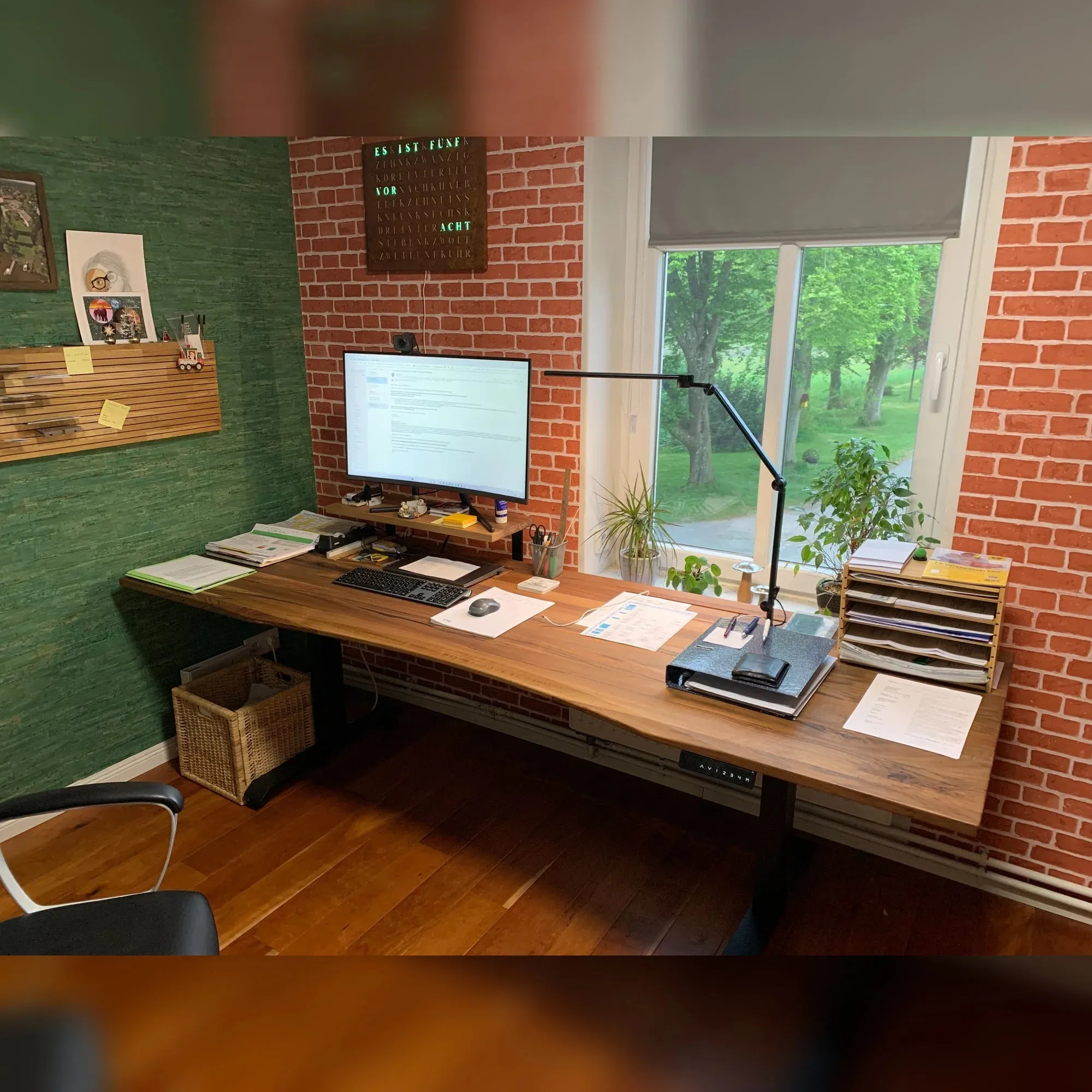 Walnut standing desk