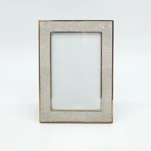 White/Gold Shagreen Frame | 4 x 6"